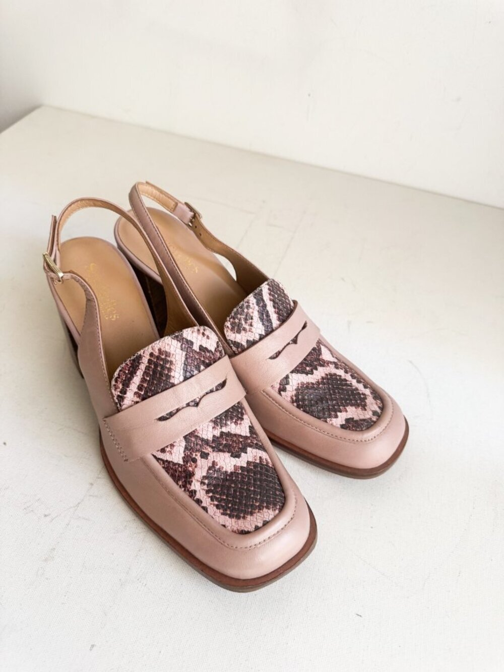 Seychelles Women's Symphony Leather Exotic Pump Nude Pink  Snake Print 10
